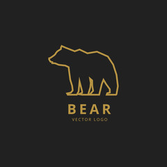 Obraz premium Bear outline logo. Simple vector image