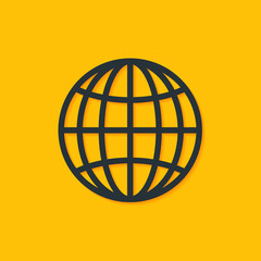 Globe simple line icon. Vector illustration