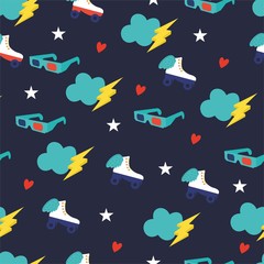 Seamless vector pattern with cute elements. - 152975420