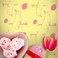 Composite image of rose in a heart