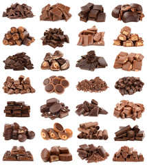 Chocolate on white background