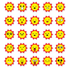 Sun emoticons vector image