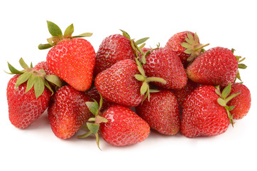 strawberries on a white background