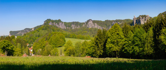 Obraz premium Panorama Sächische Schweiz Rathen