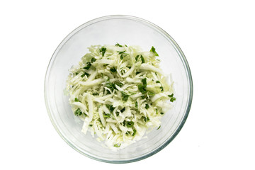 Cabbage Salad With Green Pasley  Isolated on a White Background