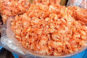 Dried dried shrimps are used for cooking. food preservation. Sun Dried seafood.