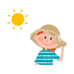 vector illustration of a woman wearing a hat