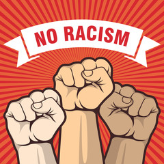 No Racism Poster, Fist Hand