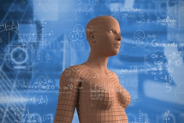 Composite image of formulas on black background