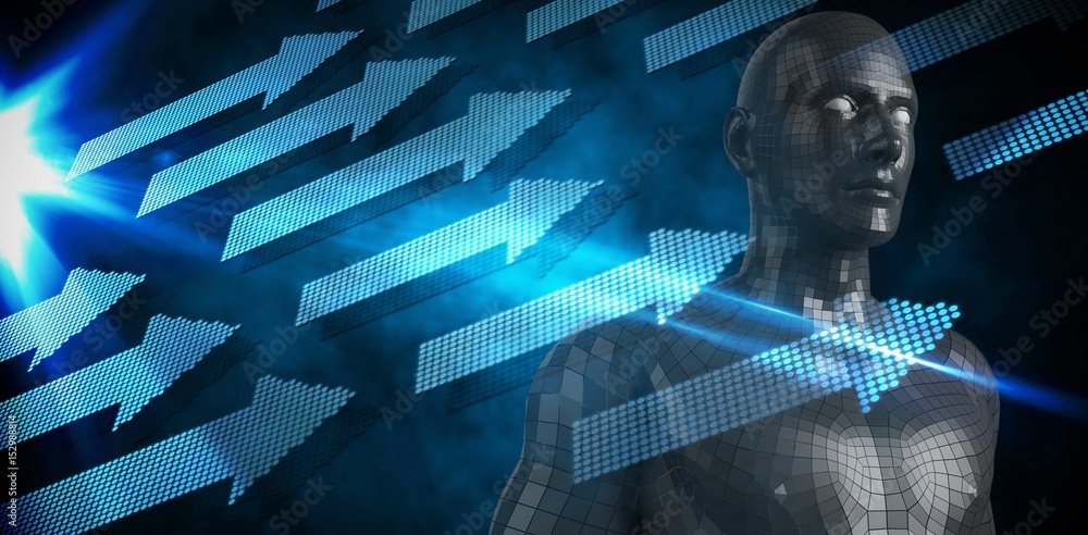 Poster composite image of composite image of black 3d man
