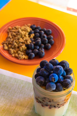 Blueberries and cereal