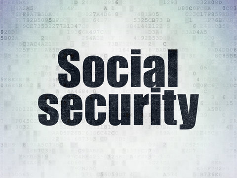 Security concept: Social Security on Digital Data Paper background