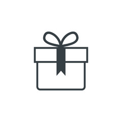 Gift box sign line icon design template element