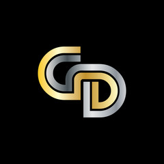 Initial Letter GD Linked Design Logo