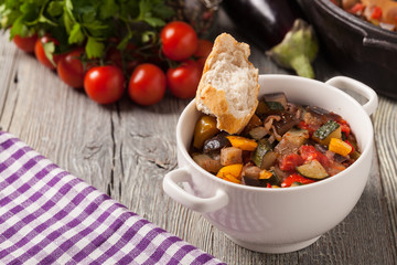 Ratatouille, classic French stew of summer vegetables