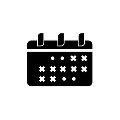 Pictogram calendar icon. Black icon on white background.