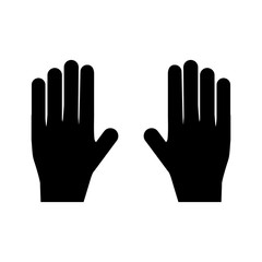 Pictogram hand icon. Black icon on white background.