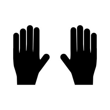 Pictogram hand icon. Black icon on white background.