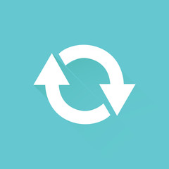 Arrows turning in circle web icon. Vector Design