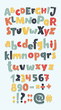 Multicolor letters set