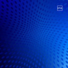 Abstract Hi Tech Blue Background with Converging Dots. Modern Vector Illustration without Transparency.