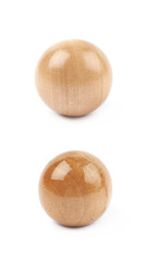 Single wooden sphere isolated