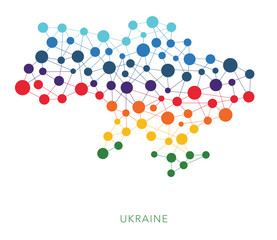 dotted texture Ukraine with Crimea vector