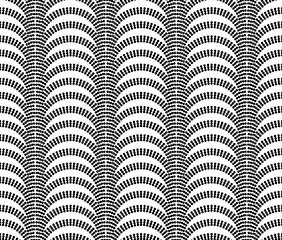 Simplistic  geometric seamless pattern with tangled circles, vector.