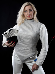 Portrait of adult woman fencer