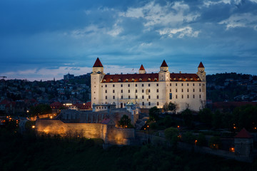 Bratislava castle in night, Slovakia