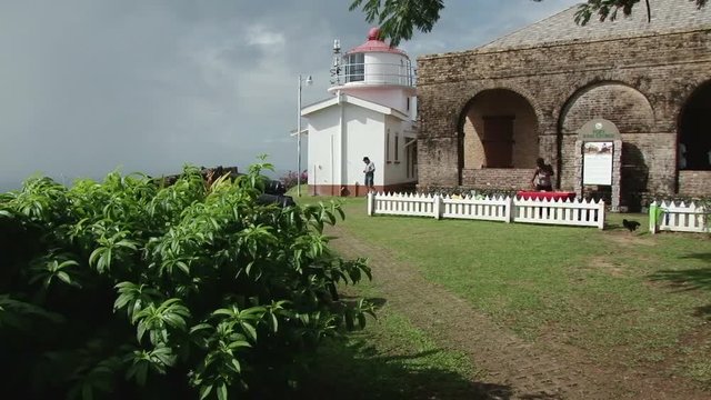 Pan across Fort King George in Scarborough, Tobago. Taken during sunny day