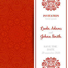 Fototapeta na wymiar Vector luxury wedding invitation with mandala