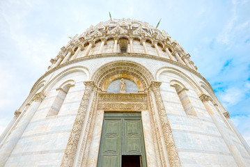 Fototapeta na wymiar Baptistery of St. John, Square of Miracles, Pisa (super wide angle)