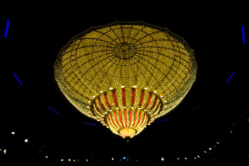 Large yellow-red chandelier