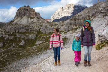 family at the Dolomites