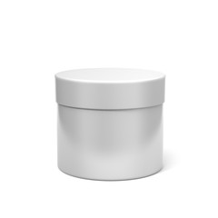 Blank White Product Package Round Container for mock up. 3D Illustration