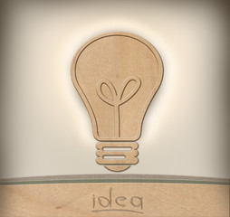 3D Illustration idea concept light bulb