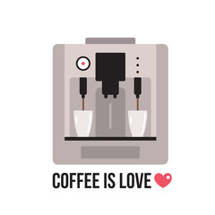 Coffee machine on white background