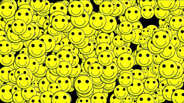 4k Emoticon Animation,yellow smile face.