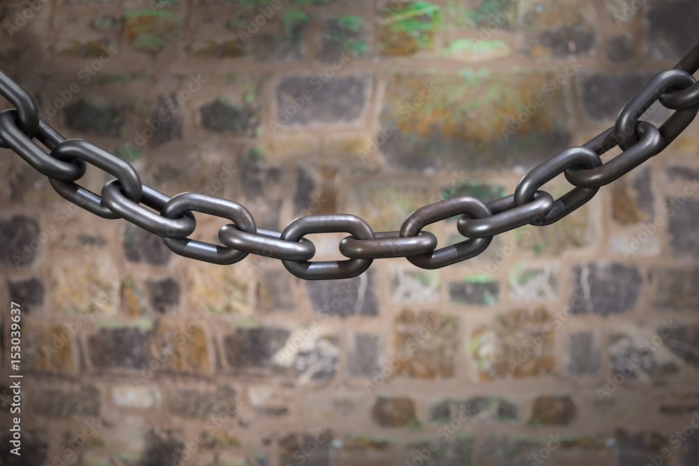 Aufkleber composite image of 3d image of metallic chain