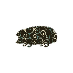 Hedgehog wildlife color silhouette animal