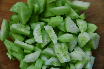 Fresh sliced cucumber