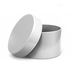 Blank White Product Package Round Container for mock up. 3D Illustration