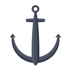 Black anchor, vector illustration in flat style