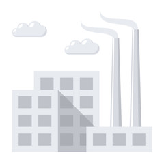 Naklejka premium Industry concept with industrial building factory, vector illustration in flat style