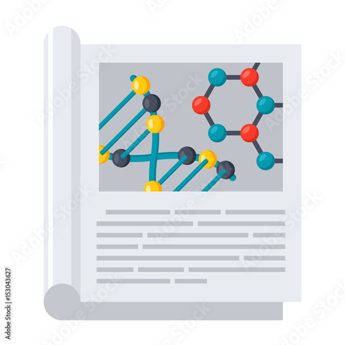 "Scientific journal, vector illustration in flat style" Stock image and