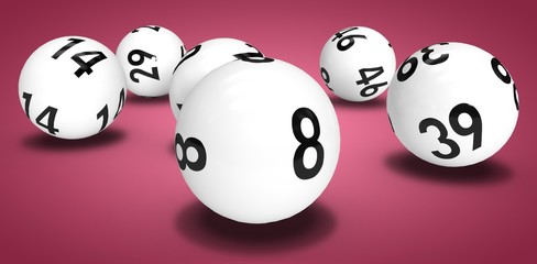 Composite image of close-up on lottery balls