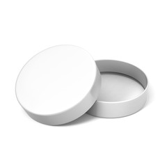 Blank White Product Package Round Container for mock up. 3D Illustration