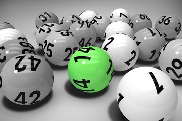 Composite image of close-up on colourful lottery balls