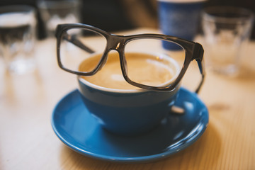 Smart coffee - coffee cup with glasses